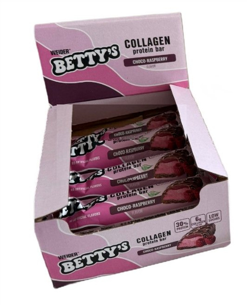 Weider Betty's Collagen Protein Bar, Choco-Raspberry - 12 x 50g