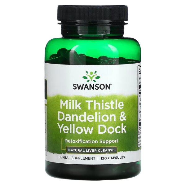Swanson Milk Thistle Dandelion & Yellow Dock for Liver Support 120 Capsules
