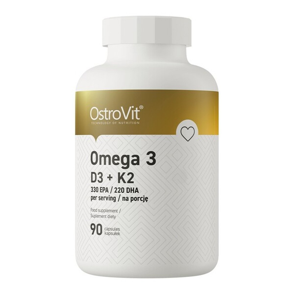 OstroVit Omega 3 D3 + K2 Fish Oil EPA DHA 90 Softgels