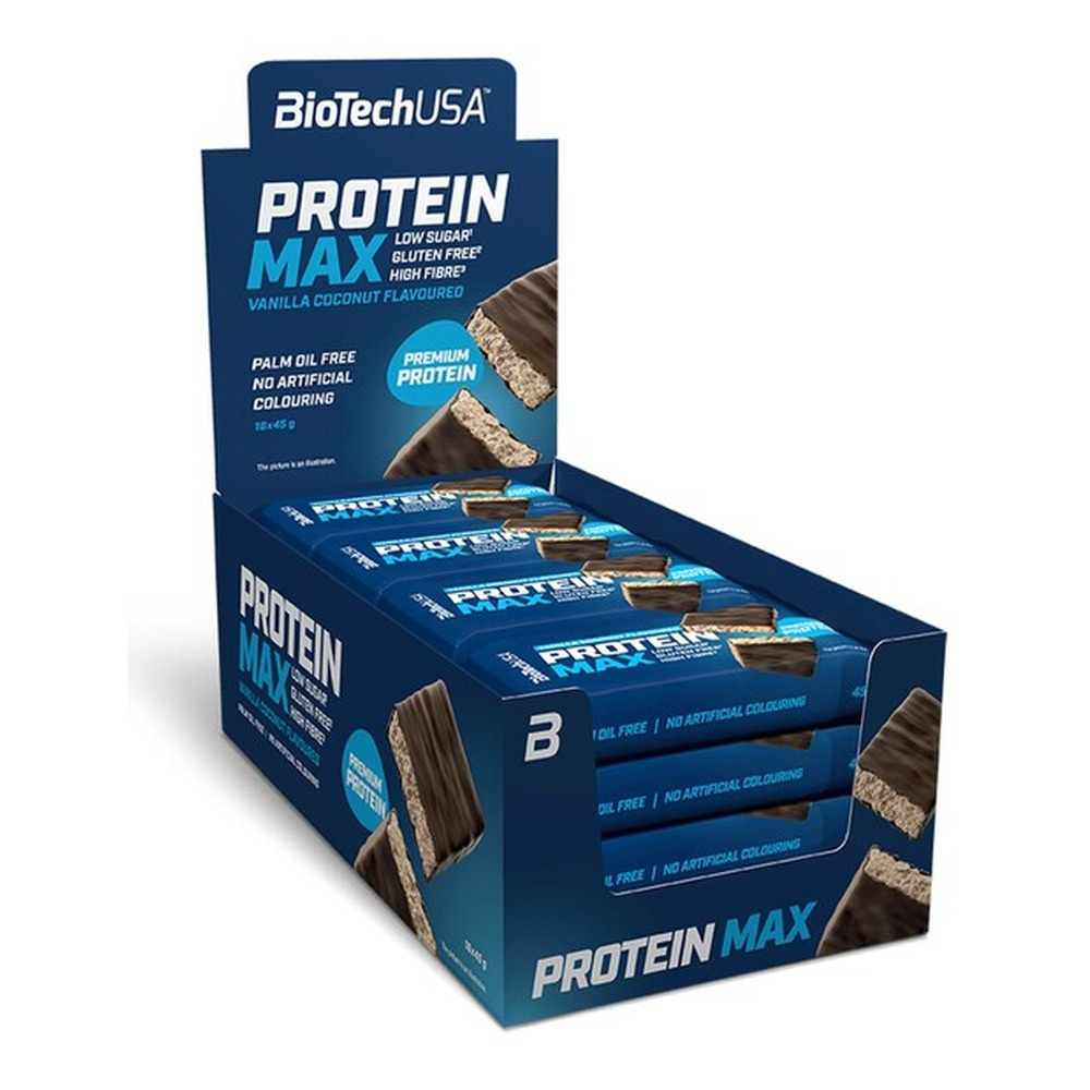 BioTechUSA Protein Max Bar, Vanilla Coconut - 16 x 45g