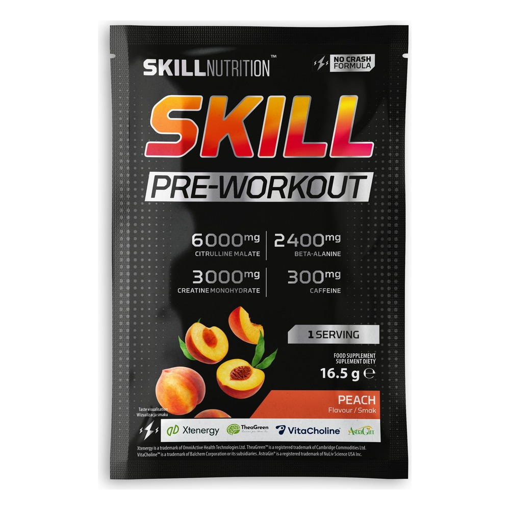 Skill Nutrition Skill Pre-Workout, Peach - 16.5g (1 serving)