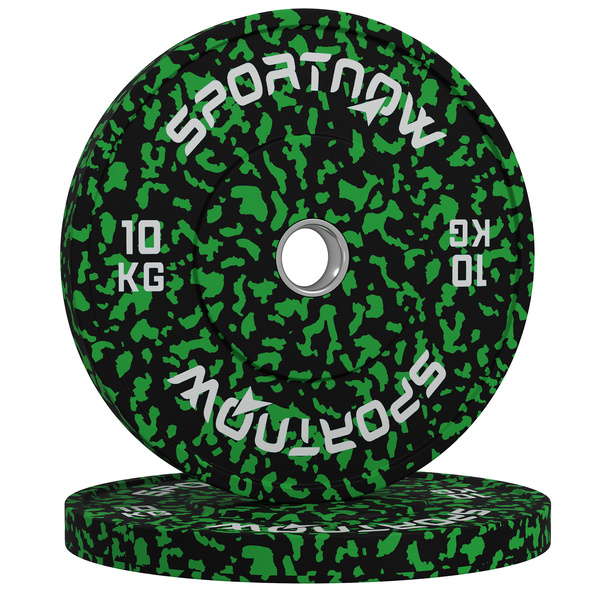 SPORTNOW Olympic Weight Plates with 5cm Holes, for Weight Lifting, 2 x 10kg