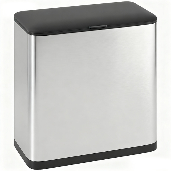 HOMCOM 8L Hanging Kitchen Bin, Rubbish bin with Lid and Removable Inner Bucket for Under Cabinet Door, Under Sink, Office