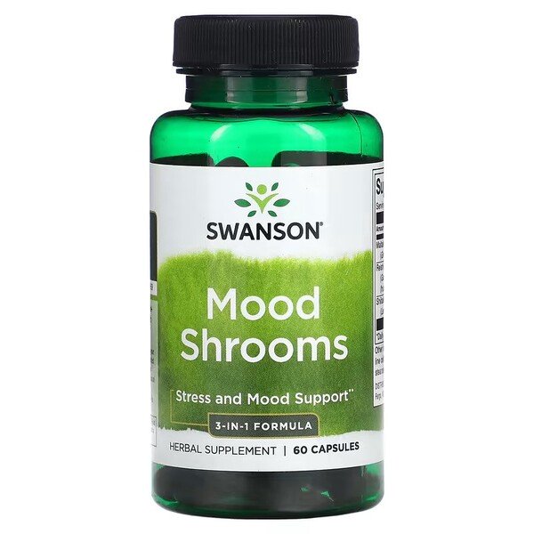 Swanson Mood Shrooms Adaptogenic Mushrooms for Mood & Immunity 60 Capsules