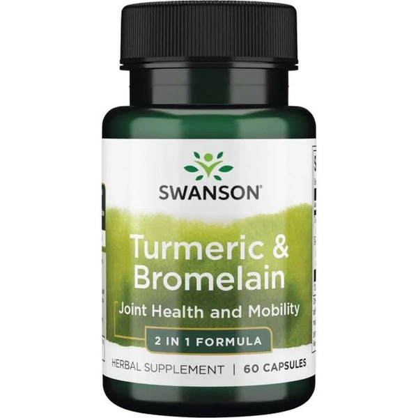 Swanson Turmeric & Bromelain for Joint and Digestive Support 60 Capsules