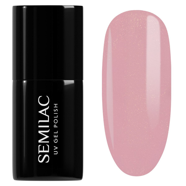 Semilac UV/LED Shimmer Stone Soak Off Hybrid Gel Nail Polish - 376 Shimmer Stone Pink Diamond 7ml