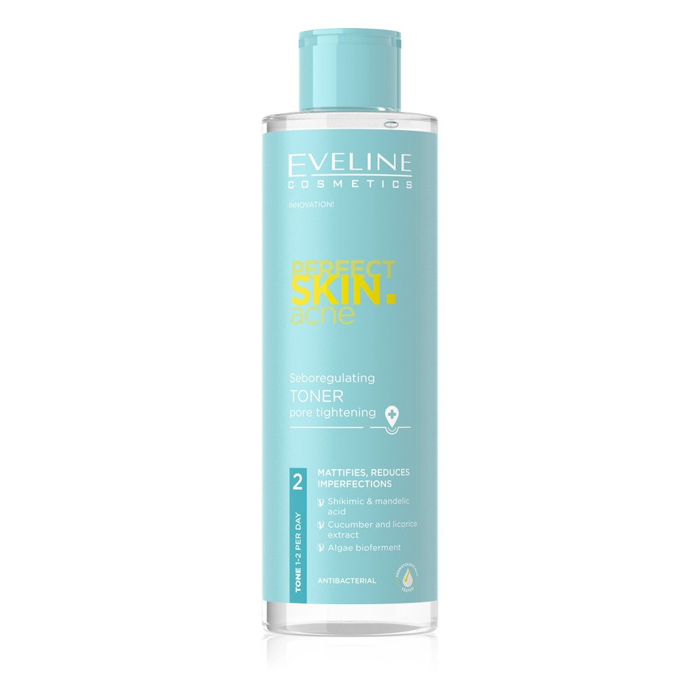 Eveline Perfect Skin Acne Seboregulating Toner Tightening Pores for Problematic Skin 200ml