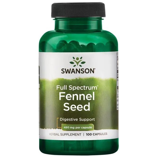 Swanson Fennel Seed 480mg for Digestive Support and Women's Health 100 Capsules