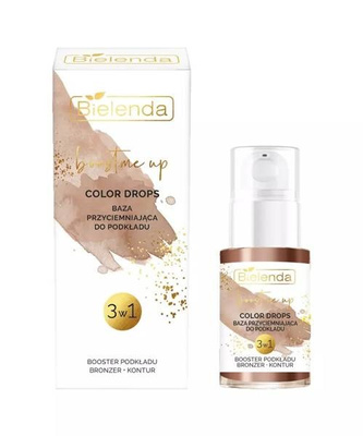 Bielenda Boost Me Up Color Drops Darkening Base 3in1 Foundation Booster Bronzer Contour 15ml