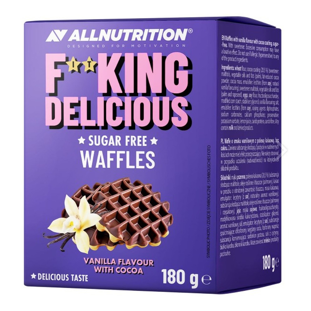 AllNutrition Fitking Delicious Waffles Vanilla with Chocolate Coating 180g