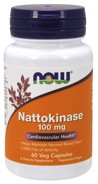 NOW Foods Nattokinase 100mg for Normal Blood Flow 60 Vcaps