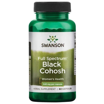 Swanson Full Spectrum Black Cohosh 540mg for Hormonal Balance and Menopause Support 60 Capsules