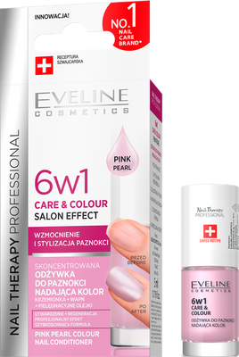 Eveline Nail Therapy Professional 6in1 Care & Color Concentrated Nail Conditioner Color Pink Pearl 5ml