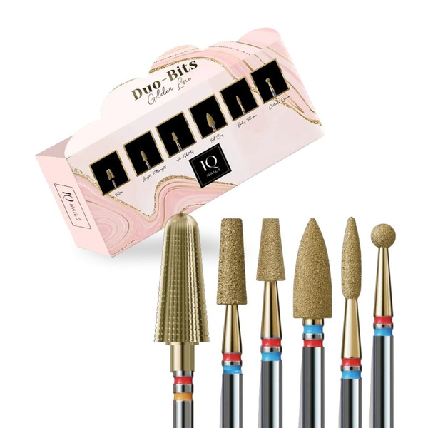 IQ Nails Duofrez Golden Fine Nail Drill Bit Set 6pcs