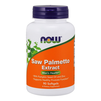 NOW Foods Saw Palmetto Extract with Pumpkin Seed Oil and Zinc for Prostate Support 90 Softgels