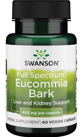 Swanson Full Spectrum Eucommia Bark 400mg for Liver and Kidney Support 60 Vcapsules
