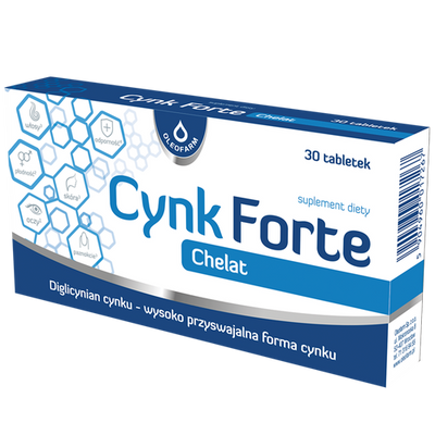Oleofarm Zinc Forte Chelate for Immune Support Skin and Hair 30 Tablets