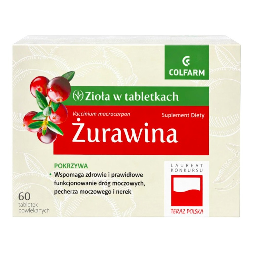Colfarm Herbs in Tablets Cranberry for Urinary Tract and Kidneys Support 60 Pieces