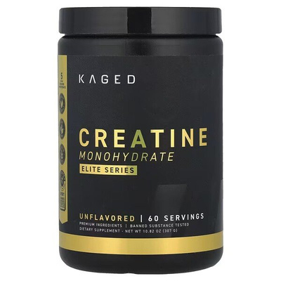 Kaged Muscle Creatine Monohydrate Elite Series Unflavoured Powder for Muscle Growth and Strength Support 307g