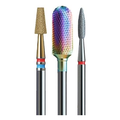 IQ Nails Rainbow Diamond and Carbide Nail Drill Bits 3pcs