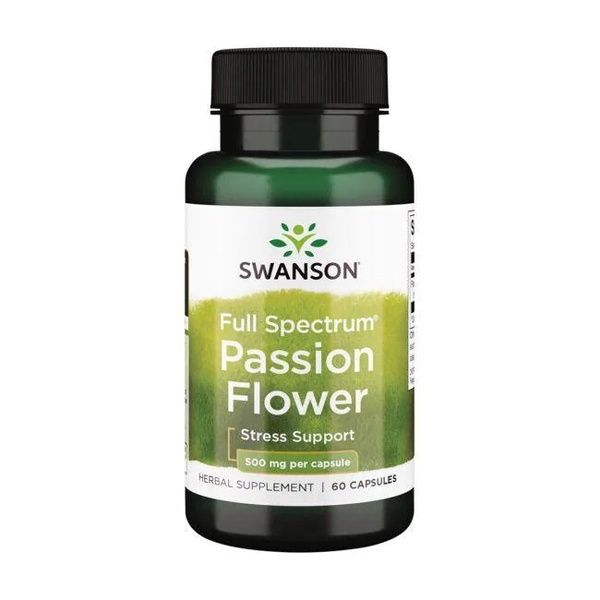 Swanson Passion Flower 500mg for Daily Calmness 60 Capsules