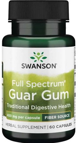 Swanson Guar Gum 400mg for Digestion Support 60 Capsules