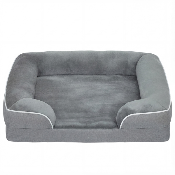 PawHut Dog Sofa Bed, Washable Pet Bed with Removable Cover and Non-Slip Bottom for Cats and Small Dogs, Grey