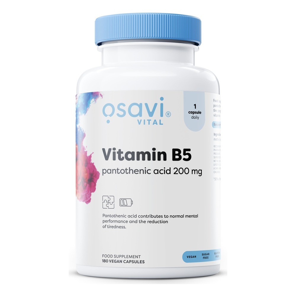 Osavi Vitamin B5 Pantothenic Acid 200mg 180 vegan caps
