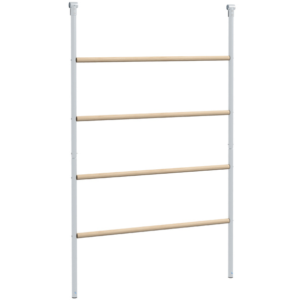 PawHut Chicken Perch for Coop, Wooden and Galvanised Steel Roosting Bar Jungle Gym, Chicken Roosting Ladder for Backyard Farm