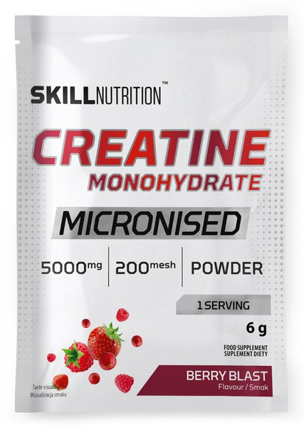 Skill Nutrition Micronised Creatine Monohydrate Berry Blast Powder for Muscle Performance 6g