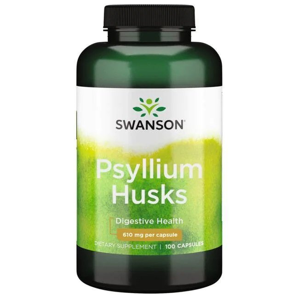 Swanson Psyllium Husks 610mg for Digestive Health 100 Capsules