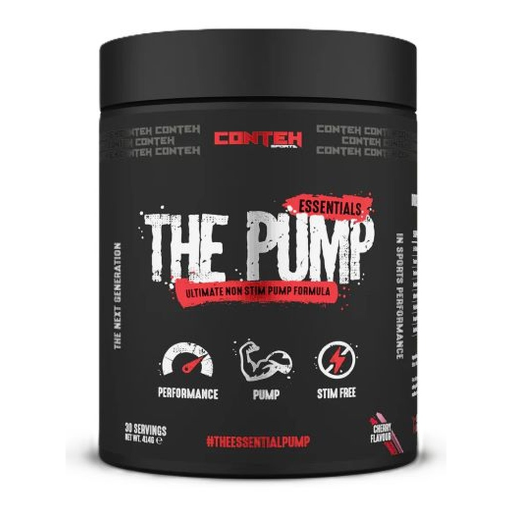 Conteh Sports The Pump Essentials Range Stimulant-Free Pre-Workout for Muscle Pump Cherry 414g