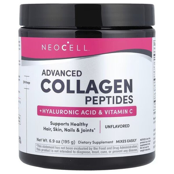 NeoCell Advanced Collagen Peptides with Vitamin C and Hyaluronic Acid for Skin Hydration 195g