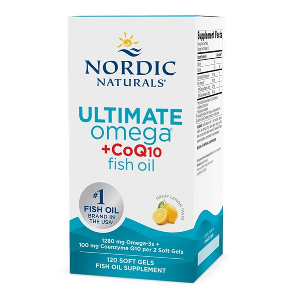Nordic Naturals Ultimate Omega CoQ10 Fish Oil with Coenzyme Q10 for Heart Support 120 Softgels