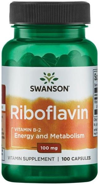 Swanson Vitamin B2 100mg Supporting Energy and Nervous System 100 Capsules