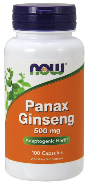 Now Foods Panax Ginseng 500mg Korean Ginseng Strengthens Body 100 Capsules