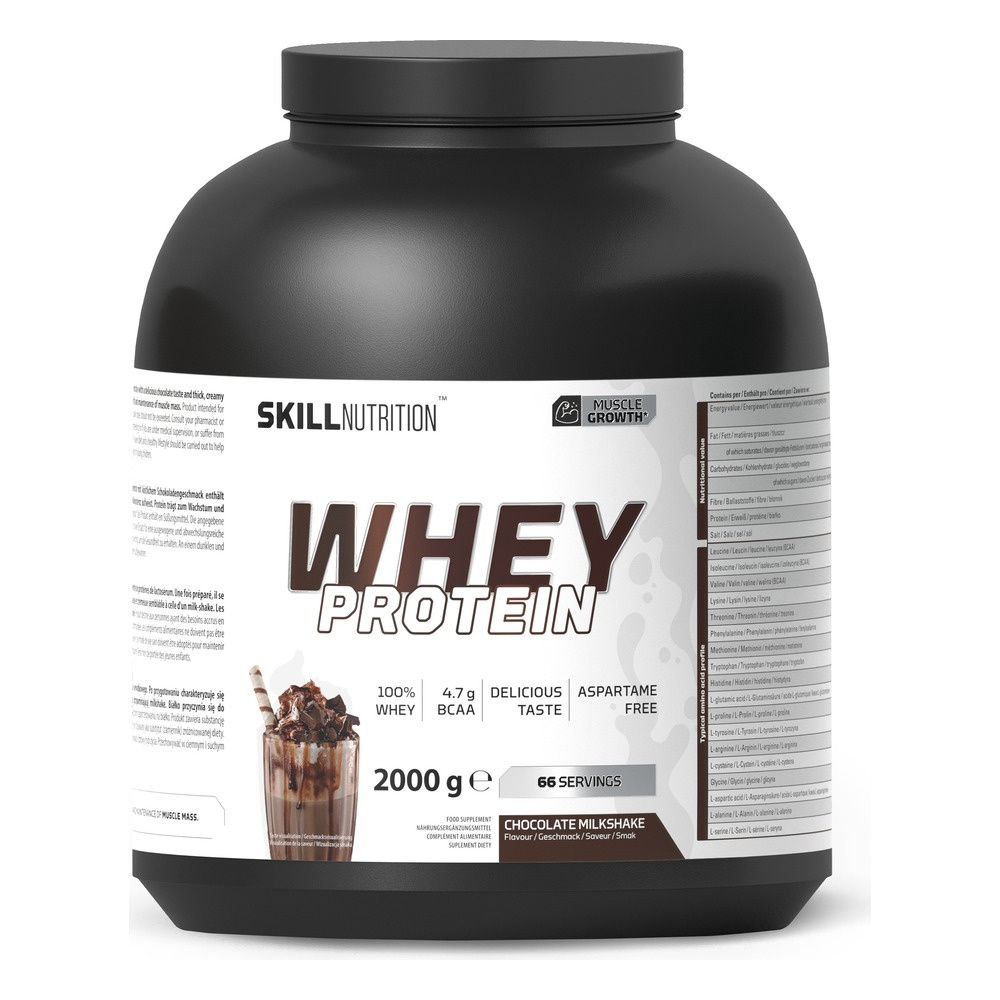 Skill Nutrition Whey Protein Powder, Chocolate Milkshake - 2000g