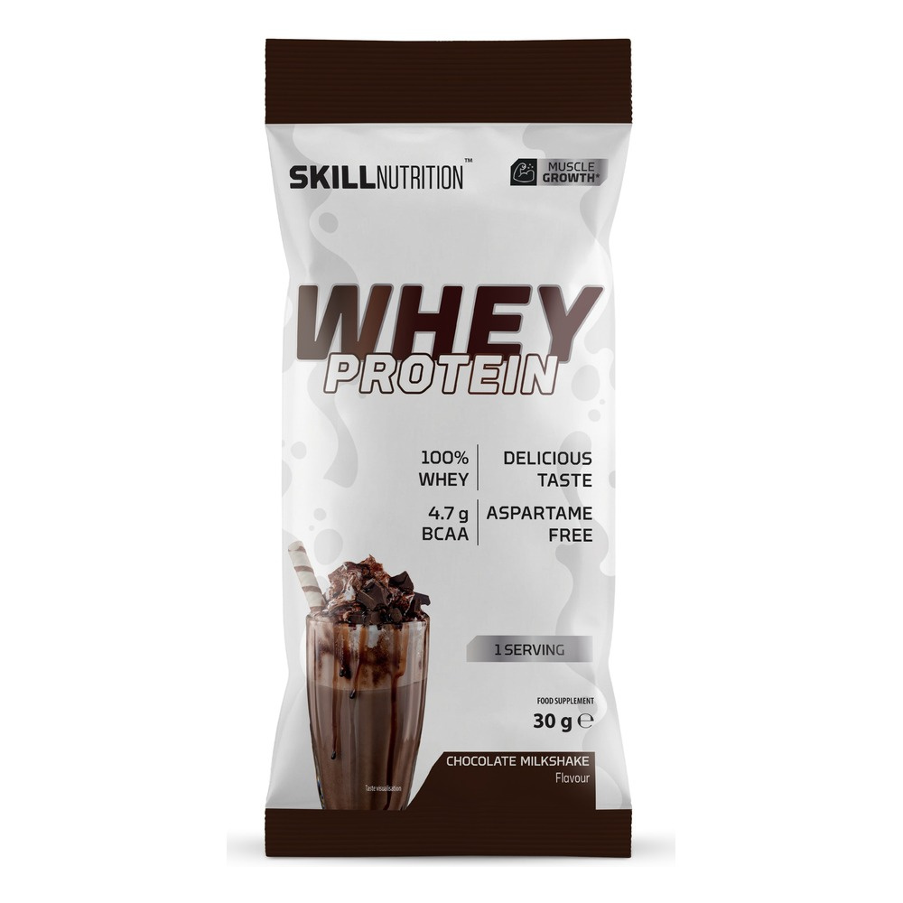Skill Nutrition Whey Protein Powder, Chocolate Milkshake - 30g (1 serving)