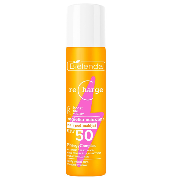 Bielenda Recharge Boost Energizing Protective Mist UVA and UVB SPF 50 75ml