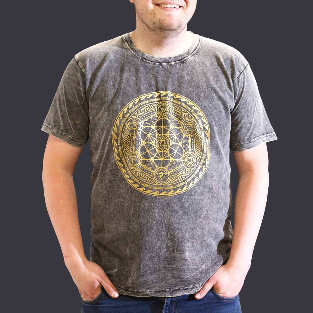 XLarge Stone Washed T-Shirt - Chakra - Dark Grey