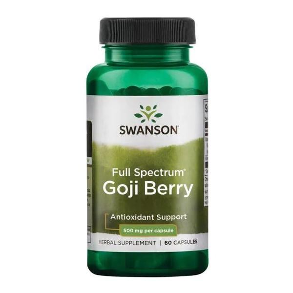 Swanson Goji Berry 500mg for Daily Vitality & Wellness 60 Capsules