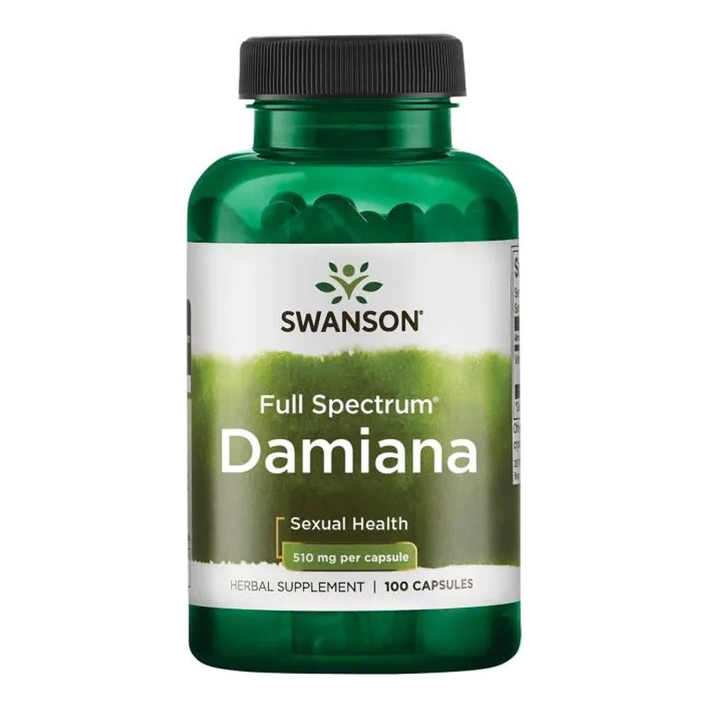 Swanson Damiana 510mg for Digestion and Urinary Support 100 Capsules