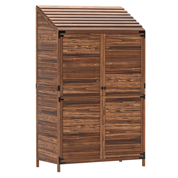 Outsunny 103.5 x 59 cm Wooden Garden Shed - Brown