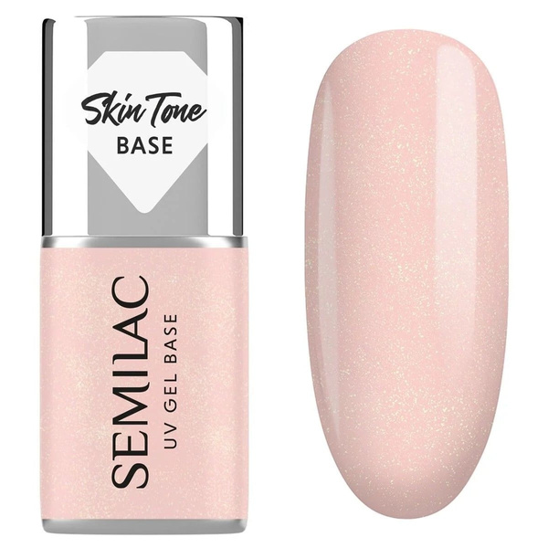 Semilac Cover Gel Base Glitter Peach 7ml