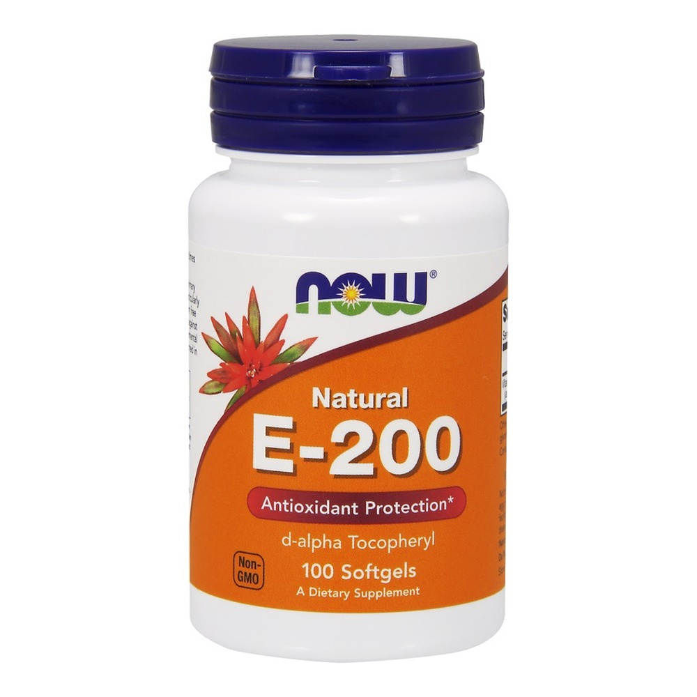 Now Foods Vitamin E-200 Natural Supports Immunity 100 Softgels