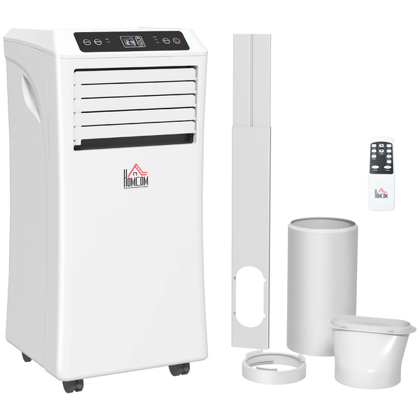 HOMCOM 10000 BTU Air Conditioning Unit, 3-in-1 Portable Air Conditioner, Dehumidifier, Cooling Fan with Remote Control, Digital Display, 2 Speeds, 24H Timer, Window Venting Kit, 30m²