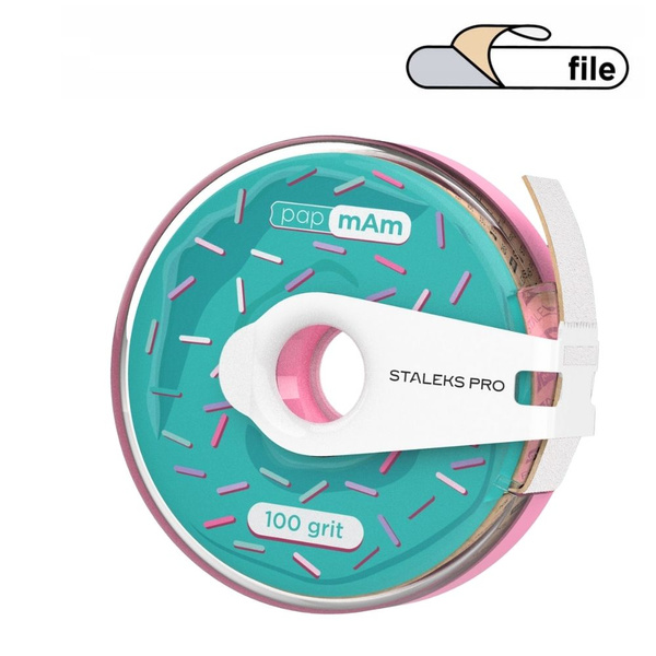 Staleks Pro Expert PapmAm Disposable White Abrasive Tape In Plastic Case 100 Grit  ATC-100w 7m