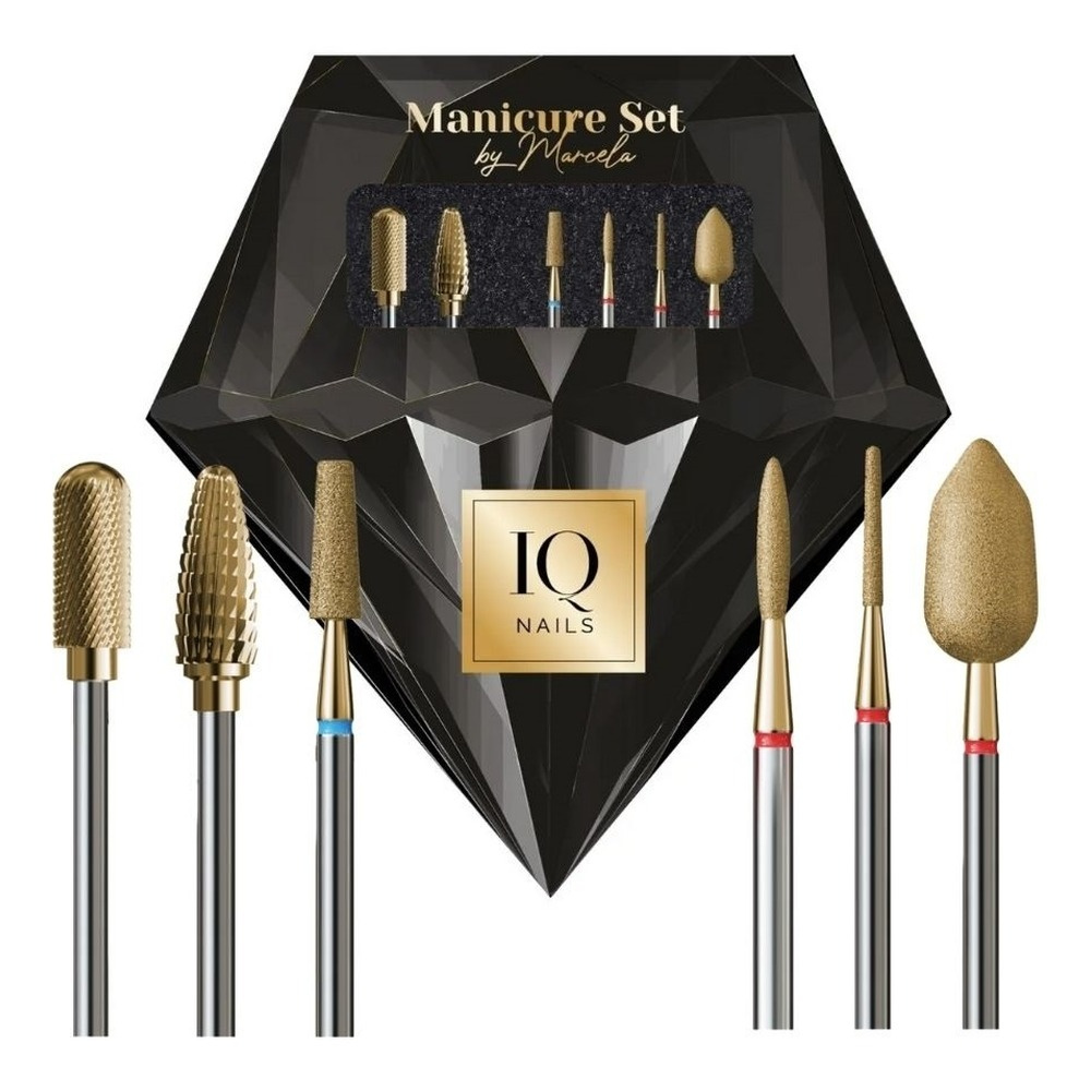 IQ Nails Quick & Easy Professional Nail Drill Bit Set Mani 27 5pcs