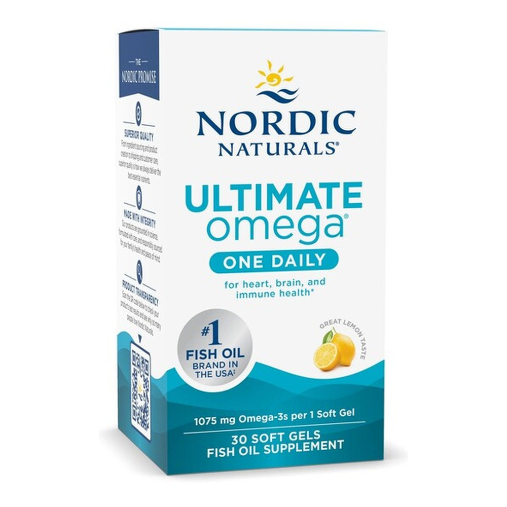 Nordic Naturals Ultimate Omega One Daily 1075mg Lemon for Heart Brain and Immune Health 30 Softgels