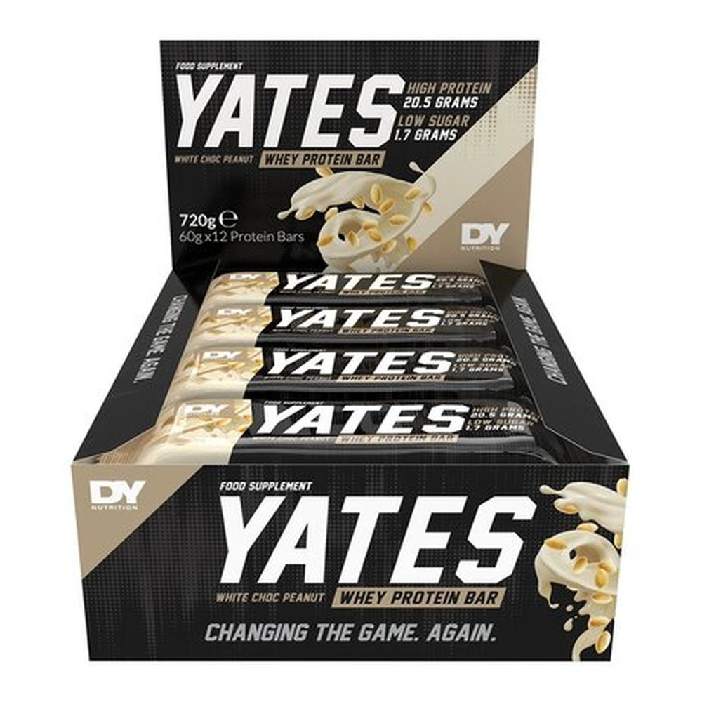 Dorian Yates Yates Protein Bar White Chocolate Peanut High Protein Snack 12 x 60g